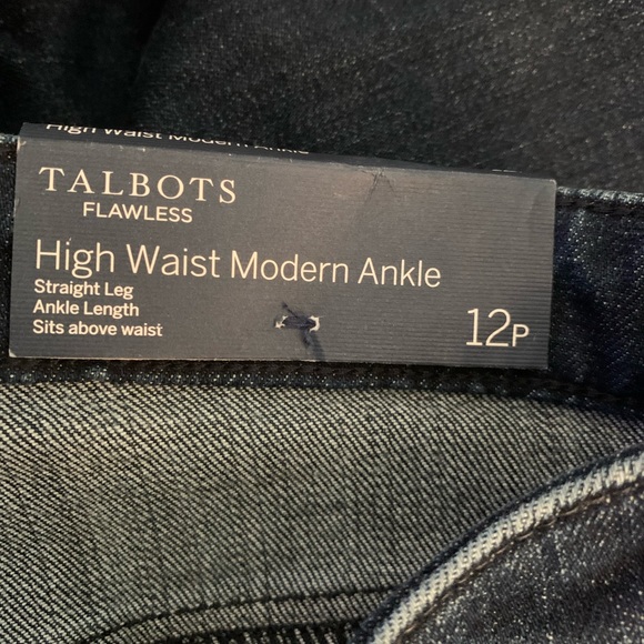 NWT Red Stripe High Waist Modern Ankle Jeans { Talbots } - Picture 9 of 13